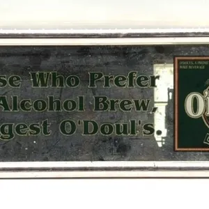 Vintage O’Doul’s Mirrored Sign 27.5” x 9.5”