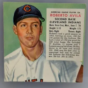 1953 RED MAN TOBACCO ROBERTO AVILA CHAMPION Damage