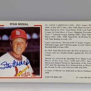 4x6 Stan Musial Auto Post Card Stan the Man Inc