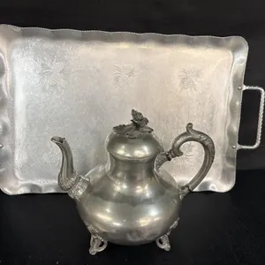 Silver teapot, says on bottom 6-Best Metal-1035