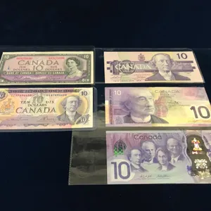 1954, 1971, 1989, 2001, 2017 Can $10 Bank Notes