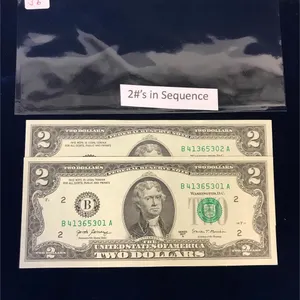 2017 USA $2 Uncirculated Bank Notes, 2 in sequence