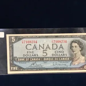 1954 Canadian $5  Bank Note