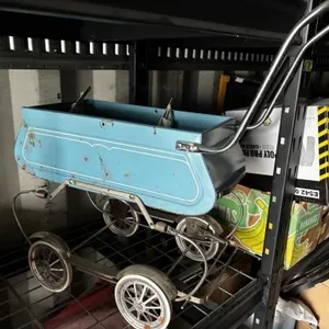 Antique Blue Doll Carriage pram