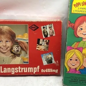 Vintage Pippi Longstocking Toy & Doll Lot