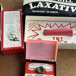 Vintage Toy Gag lot watch laxative & love meter