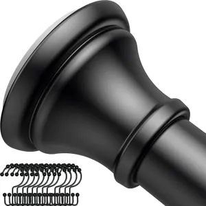 New $67 (18-79") 1pk Black Shower Rod with...