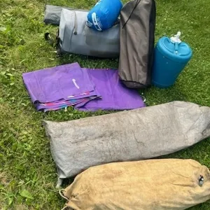 Camping bundle, 3 tents, water jug, 2 blow up