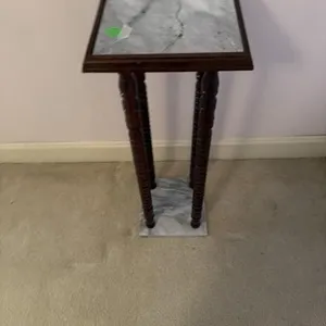 Wood and marble stand