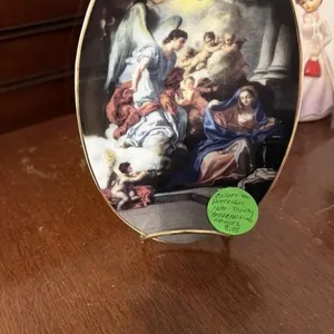Porcelain plate and vintage ceramic trinket