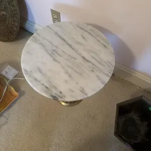 Vintage marble and brass table