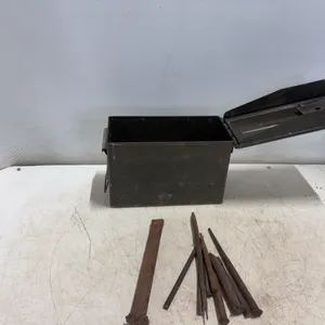 Ammunition Box W/ Chisels, Punches & Booster Cables