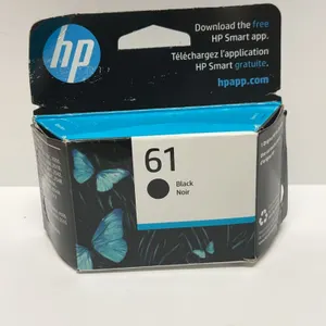 HP 61 Black Ink Cartridge for Deskjet, ENVY, and OfficeJet Printers, Genuine, Exp. Mar 2027, New Sea