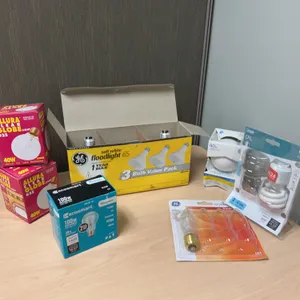 Light Bulb Lot Including GE, Allura, Feit Electric, and Ecosmart Brands, Various Types and Wattages