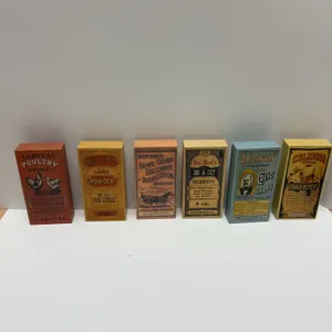 6 Decorative Veterinary Remedy Boxes by Ohio Wholesale with Vintage-Style Labels, Item# 27655