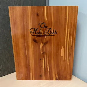Wooden The Holy Bible Keepsake Box, Union Made in USA, Hinged Carpenter’s Union Mark