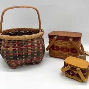 3 Woven Picnic Style Baskets