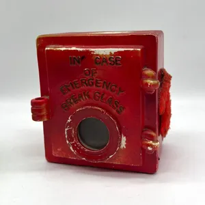 Vintage 'Break Glass' Novelty Coin Bank