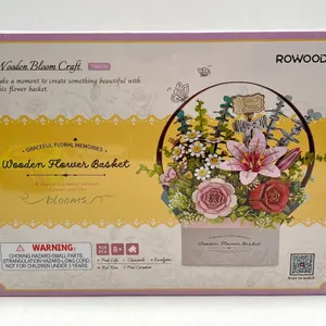 ROWOOD Wooden Flower Basket Craft Kit