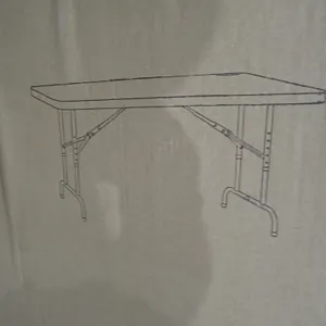 Lot of (4) 30"x72" Height Adjustable Plastic Folding Tables.