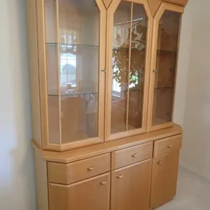 German Oak Display Cabinet