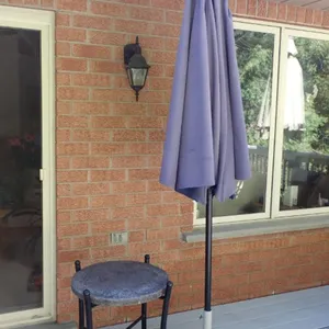 Faux Stone Table and Umbrella