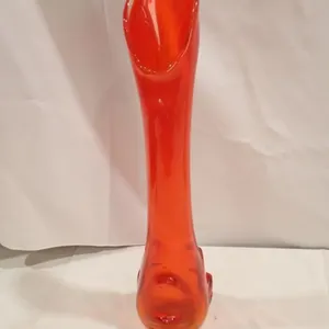 L.E. Smith Orange Swung Vase