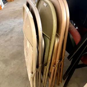 5 Mismatched Metal Folding Chairs