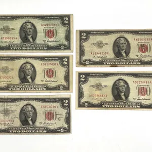 Five 1953 A $2 Legal Tender Notes