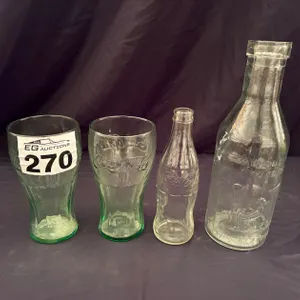 COLLECTIBLE COCA COLA BOTTLES & MILK BOTTLE