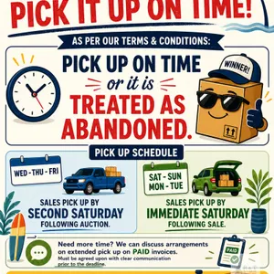 Thanks for bidding! You are a winner! Pickup Deadline & Abandoned Items Reminder