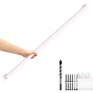 NEW 3FT White Iron Wall Mount Stair Handrail, 500 lbs Load, Custom Length, Hardware Included