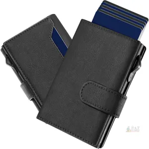 NEW  Manmaxim Men’s Slim Minimalist Wallet (Model MW1831301) is a compact, smart card holder designed with a pop-up mechanism and RFID-blocking protec