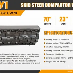 2026 GIYI GY-CW70 59 in Padfoot Skid Steer Vibratory Roller (Unused)