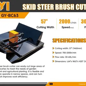 2026 GIYI GY-BC63 60 in Skid Steer Brush Cutter (Unused)