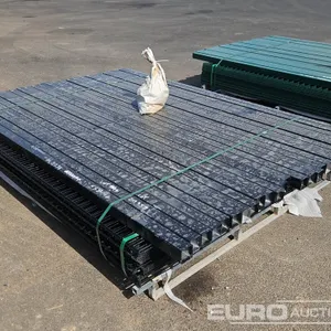 Unused Double Wire H/D Security Fencing, 25 Panels, 26 Posts, Fixing/Caps 