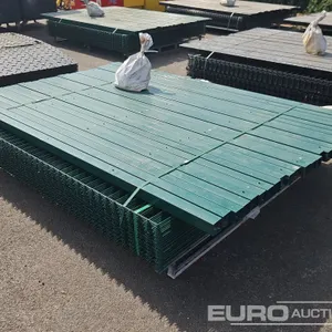 Unused Double Wire H/D Security Fencing, 25 Panels, 26 Posts, Fixing/Caps 