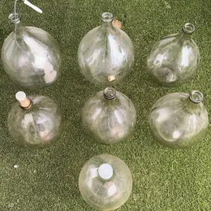 7 Large Clear Glass Demijohn Bottles