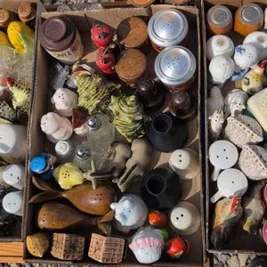 Salt and Pepper Shakers—Mixed Materials, 40+ Pairs