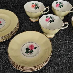 Newtown Fine Bone China - 'Anniversary Rose' - 22 Karat Gold Trim Teaset