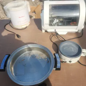 4 Small Kitchen Appliances: Moulinex, Krups, Baby George, and Electric Skillet