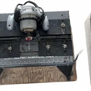 Makita Router With Vermont American Table, Spotlight, and Tool Box Lot