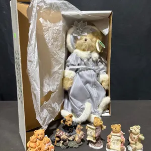 Cecilia Bearington Collection Plush Bear and Ceramic Bear Figurines Lot
