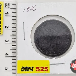 Upper Canada 1816 Half Penny : Success to Commerce & Peace to the World : Sir Issac Brock the Hero o
