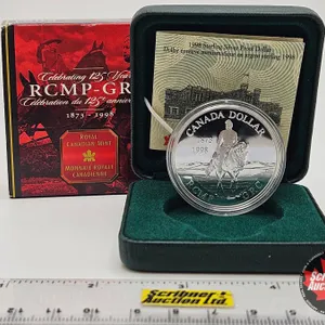 RCM Canada 1998 Sterling Silver Proof Dollar : RCMP-GRC 125 Years 1873-1998
