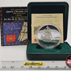 RCM Canada 1999 Proof Silver Dollar : 225th Anniversary Queen Charlotte Islands 1774-1999
