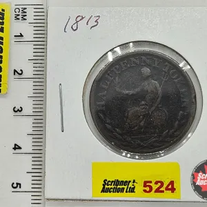 Lower Canada : 1813 Half Penny Token : Field Marshal Wellington