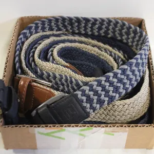 3 MENS BRAIDED BELTS W/LEATHER ENDS