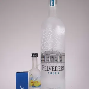Belvedere/ Vodka/ 750ml/ 40% ABV and a Grey Goose/ French Vodka/ 50ml/ 40% ABV