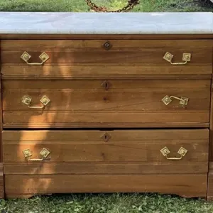 3 Drawer Marble Top Lowboy Dresser